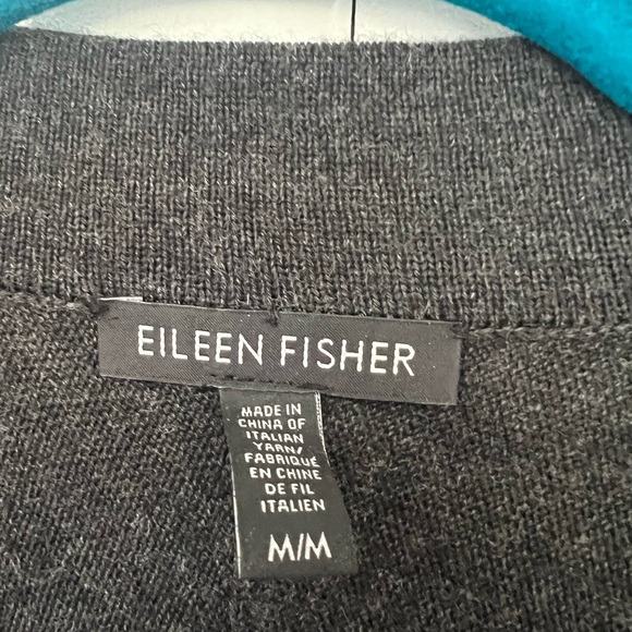 Eileen Fisher Gray  Long One Button Front Cardigan Size Medium - Picture 3 of 16